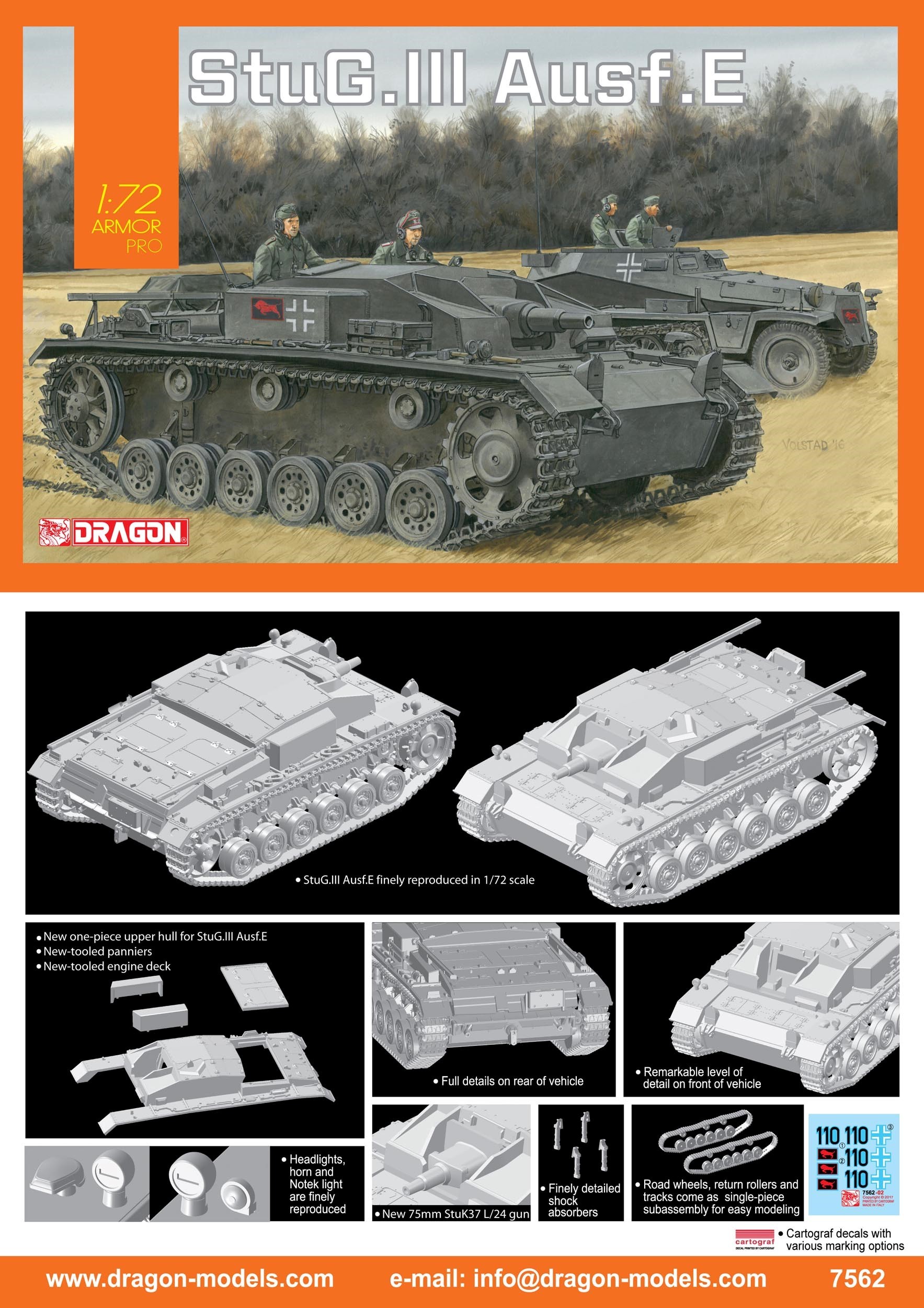 DRAGON 7562 1/72 StuG.III Ausf.E İKİNCİ DÜNYA SAVAŞI ALMAN TANK AVCISI MAKETİ