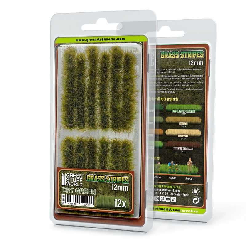 GREEN STUFF WORLD 13448 Grass STRIPES 12mm - DRY GREEN