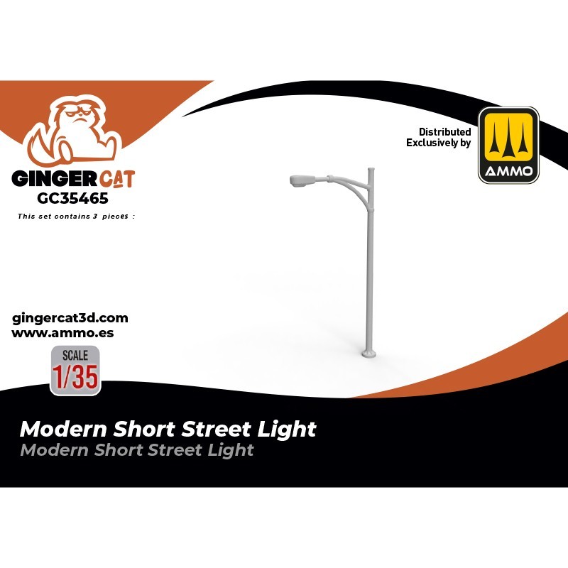 Ginger Cat 35465 1/35 Modern Short Street Light (3pcs) Reçine Detay Seti