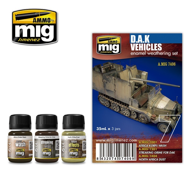 AMMO MIG 7406 D.A.K. Vehicles - Afrikakorps Araçları Kirletme Seti