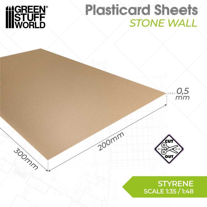 GREEN STUFF WORLD 5059 Plasticard Stone Wall - Taş Duvar Plastik Levha