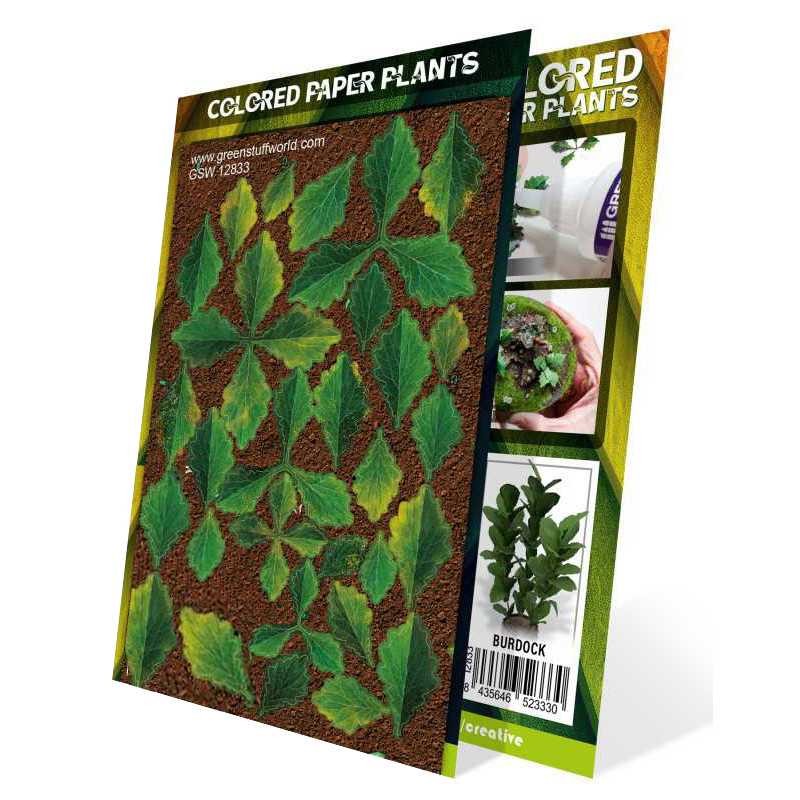 GREEN STUFF WORLD 12833 Colored Paper Plants Burdock - RENKLENDİRİLMİŞ KAĞIT BİTKİLER LÖŞLEK