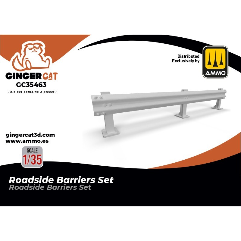 Ginger Cat 35463 1/35 Roadside Barriers Set (3pcs) Reçine Detay Seti