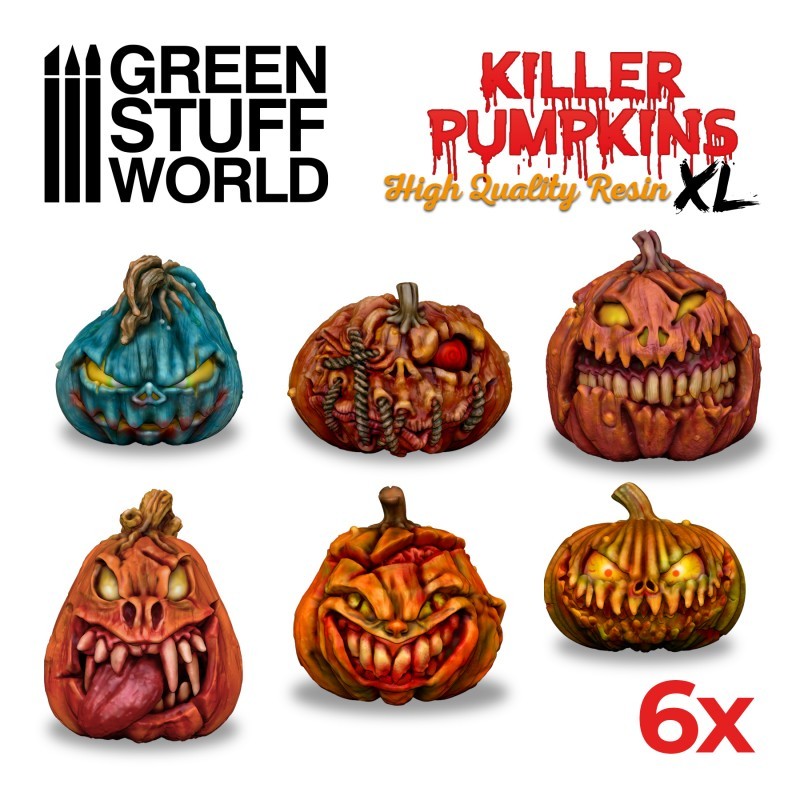 GREEN STUFF WORLD 3191 Large Killer Pumpkins Resin Set - Büyük Katil Balkabakları Reçine Seti