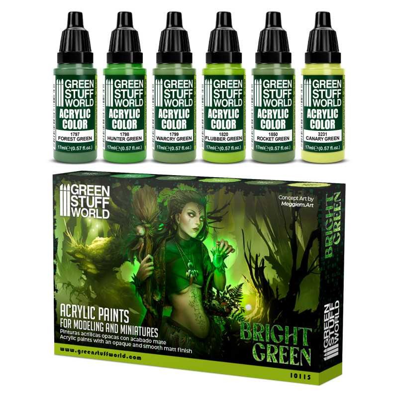 GREEN STUFF WORLD 10115 Paint Set - Bright Green CANLI YEŞİL RENK BOYAMA SETİ