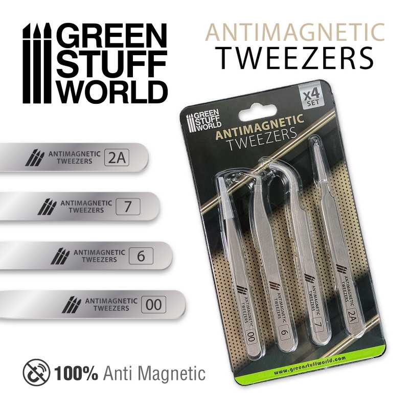 GREEN STUFF WORLD 1156 100% Anti-magnetic QUARTZ Tweezers SET - ANTİMANYETİK KUVARS CIMBIZ SETİ