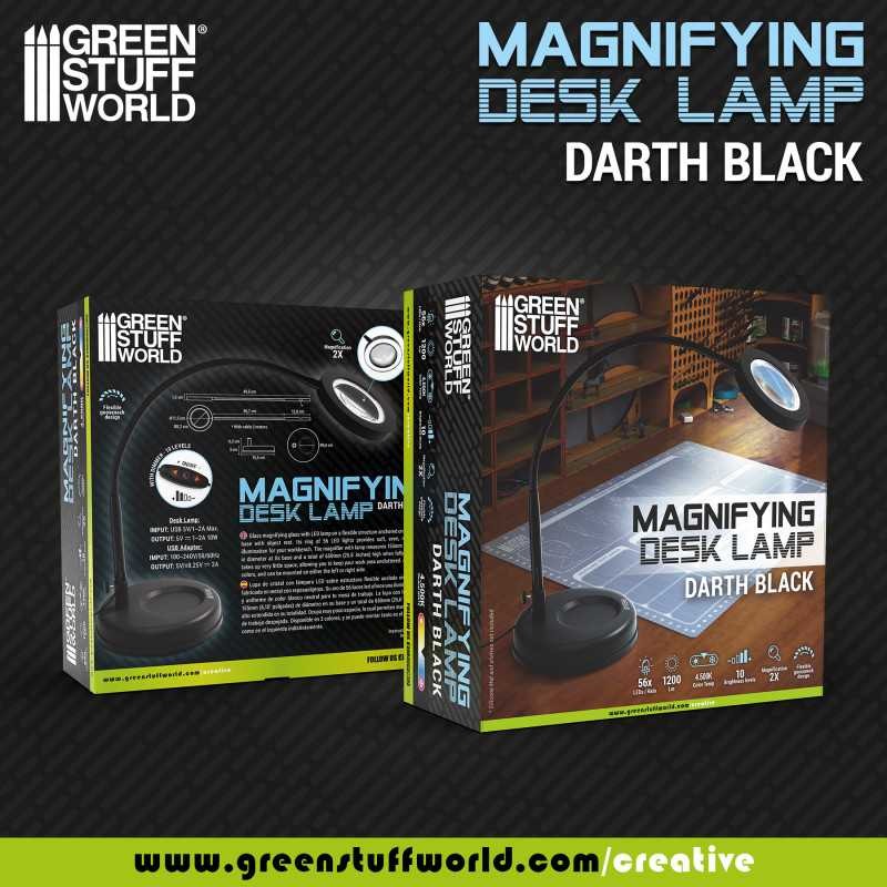 GREEN STUFF WORLD 5594 Magnifying Desk Lamp Darth Black - BÜYÜTEÇLİ MASAÜSTÜ LED LAMBA SİYAH
