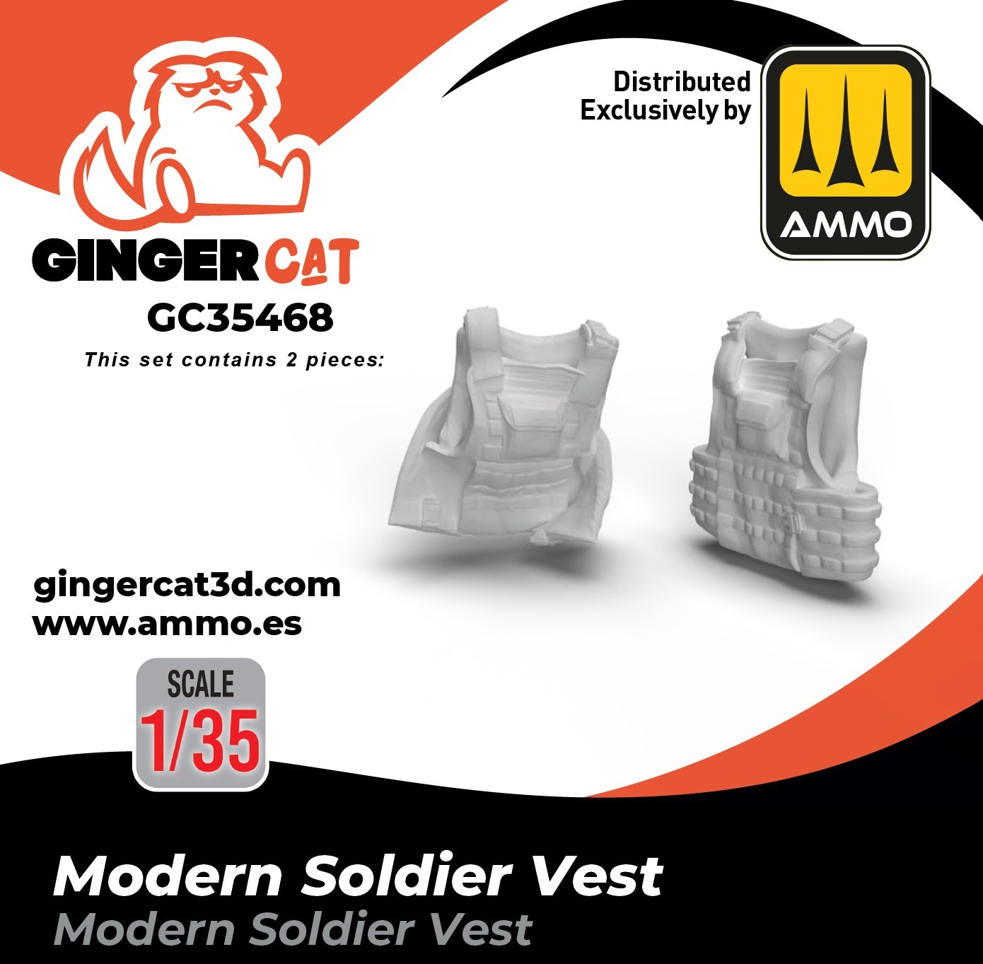 Ginger Cat 35468 1/35 Modern Soldier Vest (4pcs)) Reçine Detay Seti