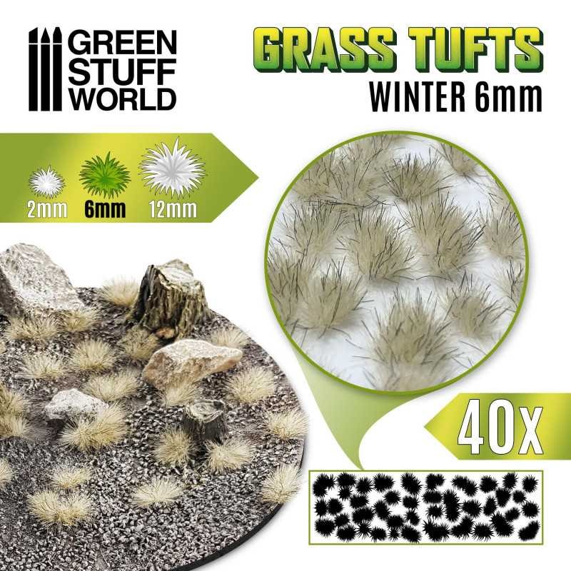 GREEN STUFF WORLD 1249 Grass TUFTS 6mm self-adhesive WINTER - 6MM KIŞ ÖBEK ÇİM