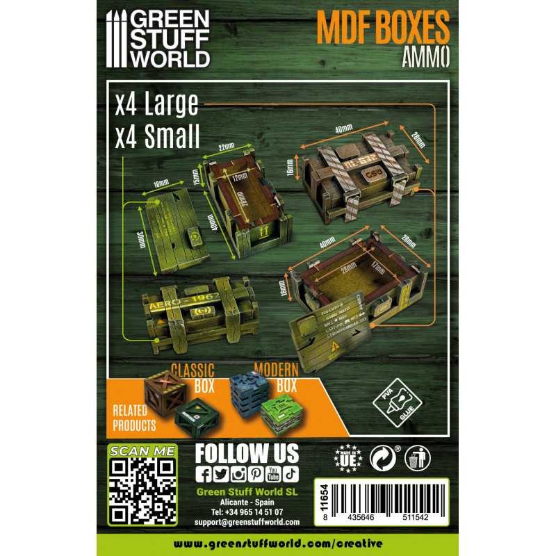 GREEN STUFF WORLD 11654 Rectangular wooden MDF boxes - DİKDÖRTGEN MDF TAHTA KUTULAR 8 ADET