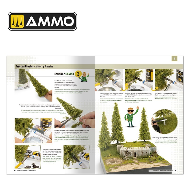 AMMO MIG 6254 Modelling School – How to use Vegetation in your Dioramas DİORAMALARDA BİTKİ ÖRTÜSÜ TEKNİKLERİ KİTABI