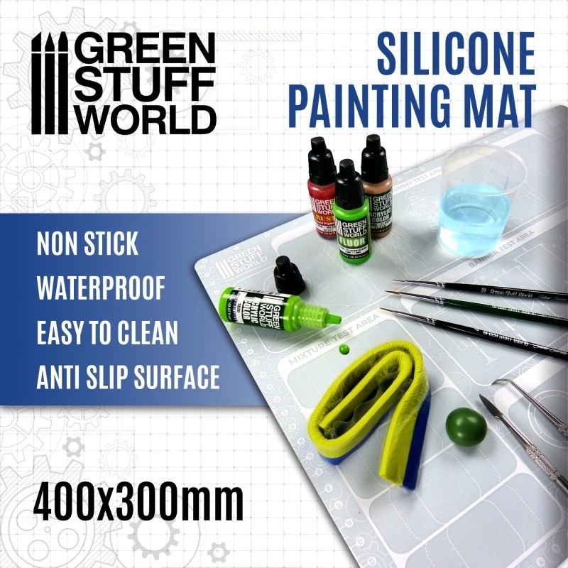 GREEN STUFF WORLD 2712 Silicone Painting Mat 400x300mm