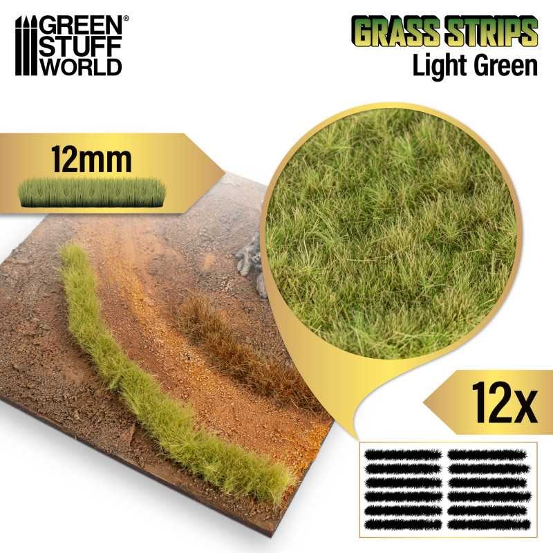 GREEN STUFF WORLD 13452 Grass Strips 12 mm - Light Green