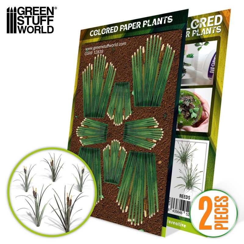 GREEN STUFF WORLD 12839 Colored Paper Plants Reeds - RENKLENDİRİLMİŞ KAĞIT BİTKİLER SAZLIK