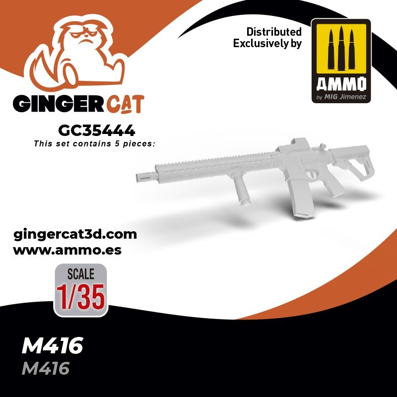 Ginger Cat 35444 1/35 M416 Rifle Set (5pcs) Reçine Detay Seti