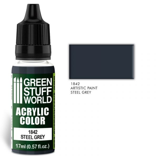 GREEN STUFF WORLD 1842 Acrylıc Color STEEL GREY MAKET BOYASI