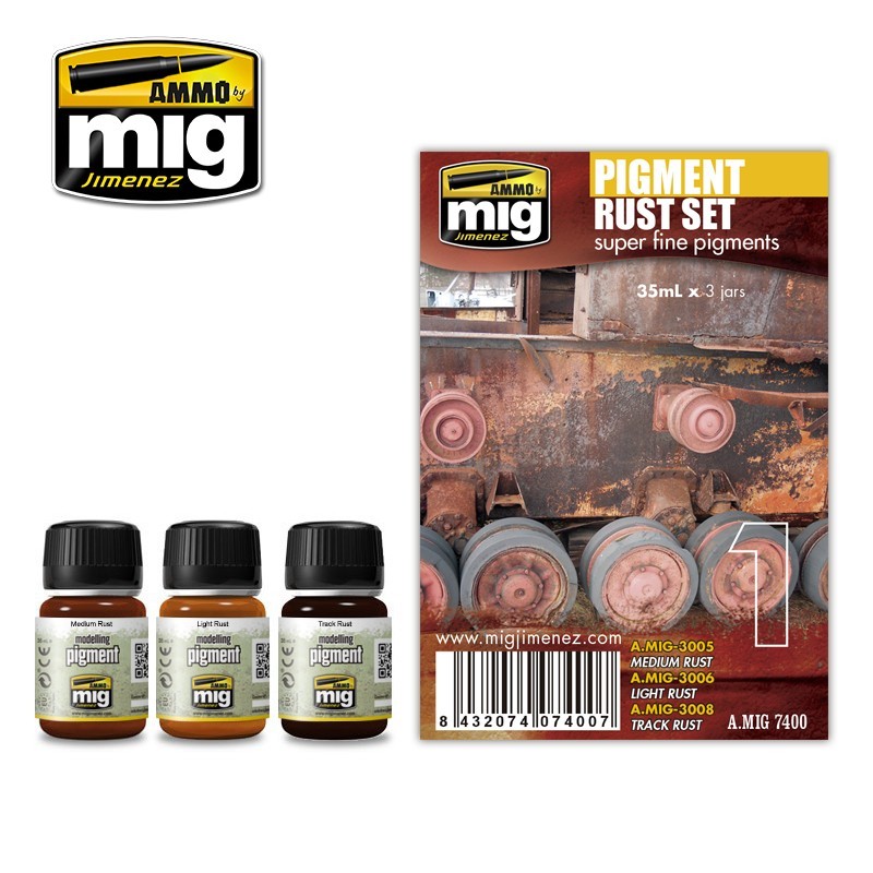 AMMO MIG 7400 Pigment Rust Set - Pas Renkleri Pigment Seti
