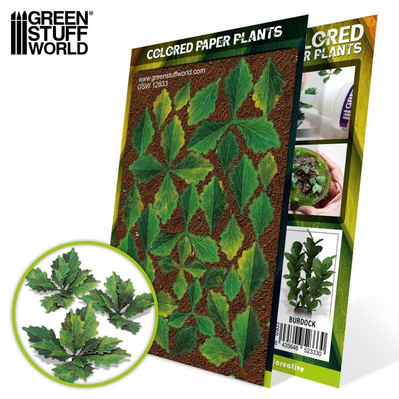 GREEN STUFF WORLD 12833 Colored Paper Plants Burdock - RENKLENDİRİLMİŞ KAĞIT BİTKİLER LÖŞLEK