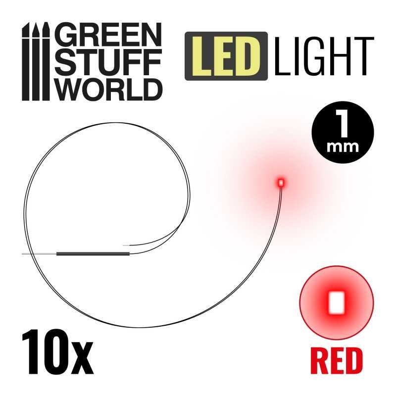 GREEN STUFF WORLD 1384 Red LED Lights 1mm - KIRMIZI MICRO LED LAMBA
