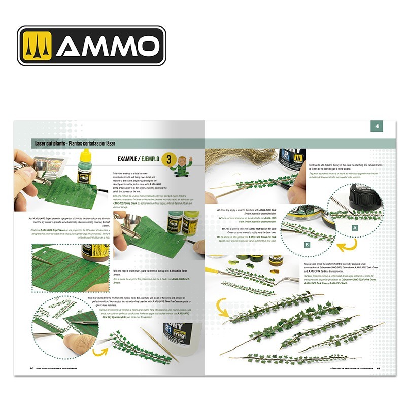 AMMO MIG 6254 Modelling School – How to use Vegetation in your Dioramas DİORAMALARDA BİTKİ ÖRTÜSÜ TEKNİKLERİ KİTABI