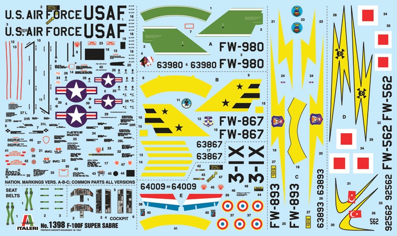 ITALERI 1398 1/72 F-100F SUPER SABRE SAVAŞ UÇAĞI MAKETİ