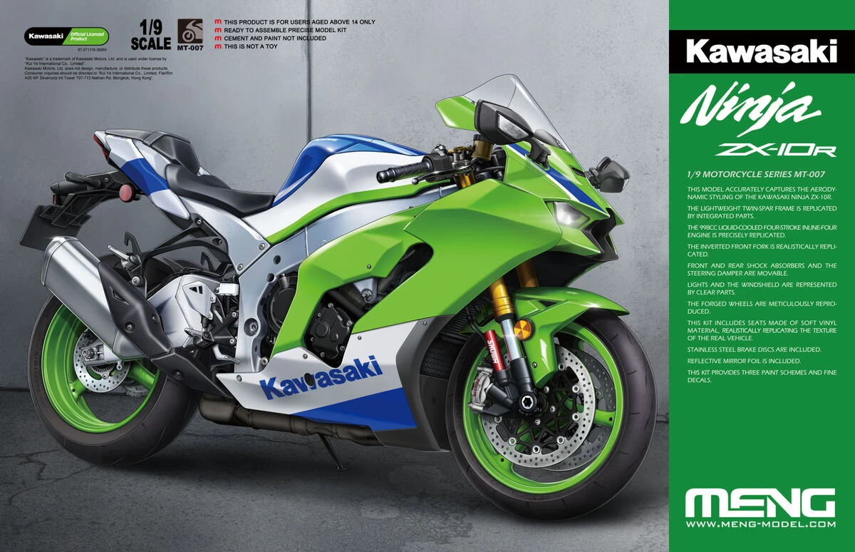 MENG MT-007 1/9 Kawasaki Ninja ZX-10R MOTORSİKLET MAKETİ