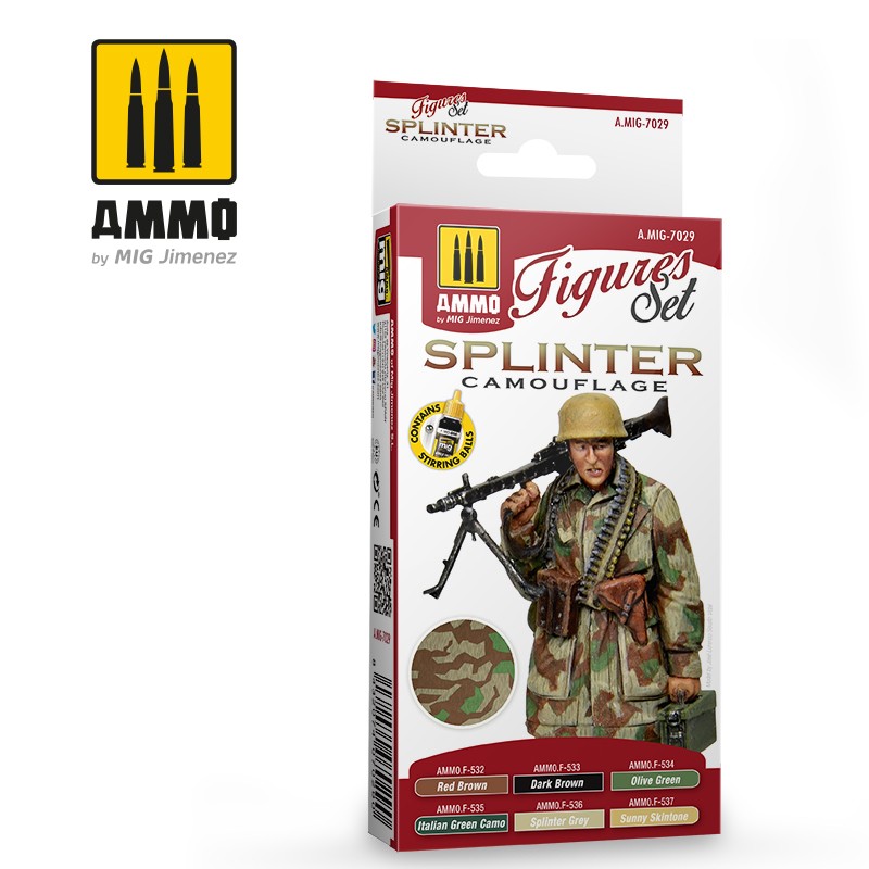 AMMO MIG 7029 Splinter Camouflage Figures Set Alman Splinter Kamuflajı Boyama Seti