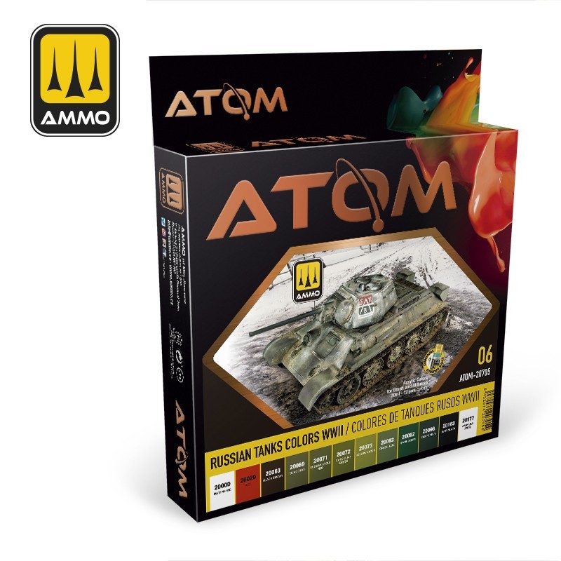 AMMO MIG 20705 ATOM Russian Tank Colors WWII Set - İkinci Dünya Savaşı Rus Tank Renkleri Seti