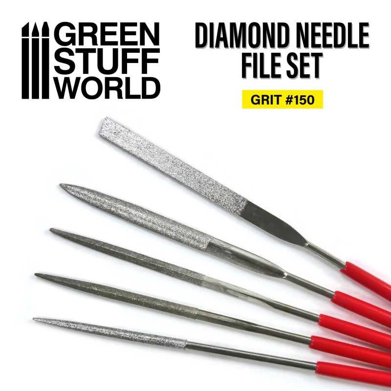 GREEN STUFF WORLD 1034 Diamond Needle Files Set Grit 150 - ELMAS UÇLU METAL EĞE SETİ