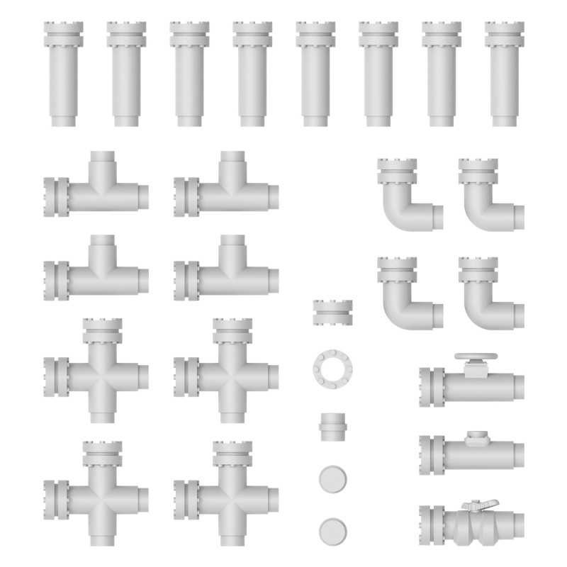 GREEN STUFF WORLD 13304 3D printed set - Modular pipes MODÜLER BORULAR