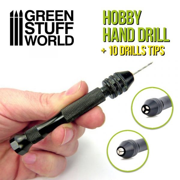 GREEN STUFF WORLD 9289 HOBBY HAND DRİLL BLACK COLOR WİTH 10X DRİLL BİTS – SİYAH EL MATKABI X10 UÇ