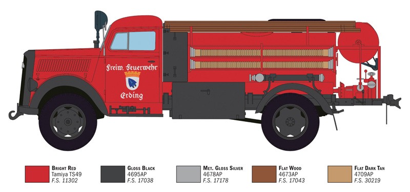 ITALERI 3966 1/24 OPEL BLITZ FIRE TRUCK İTFAİYE KAMYON MAKETİ