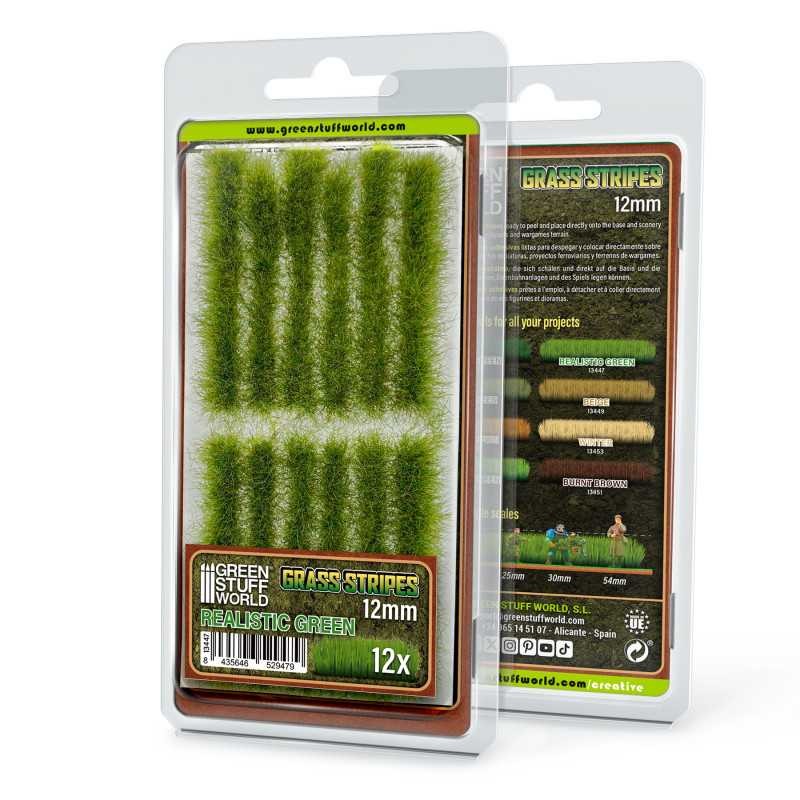 GREEN STUFF WORLD 13447 Grass Strips 12 mm - Realistic Green