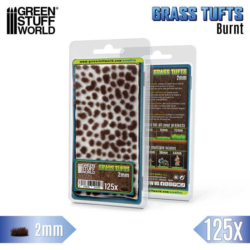 GREEN STUFF WORLD 12952 Grass TUFTS 2mm self-adhesive BURNT - 2MM YANMIŞ ÇİM ÖBEĞİ