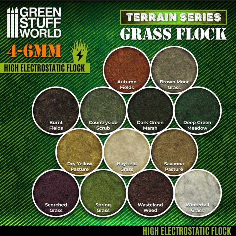 GREEN STUFF WORLD 11162 Static Grass Flock 4-6mm - BURNT FIELDS - 200 ml