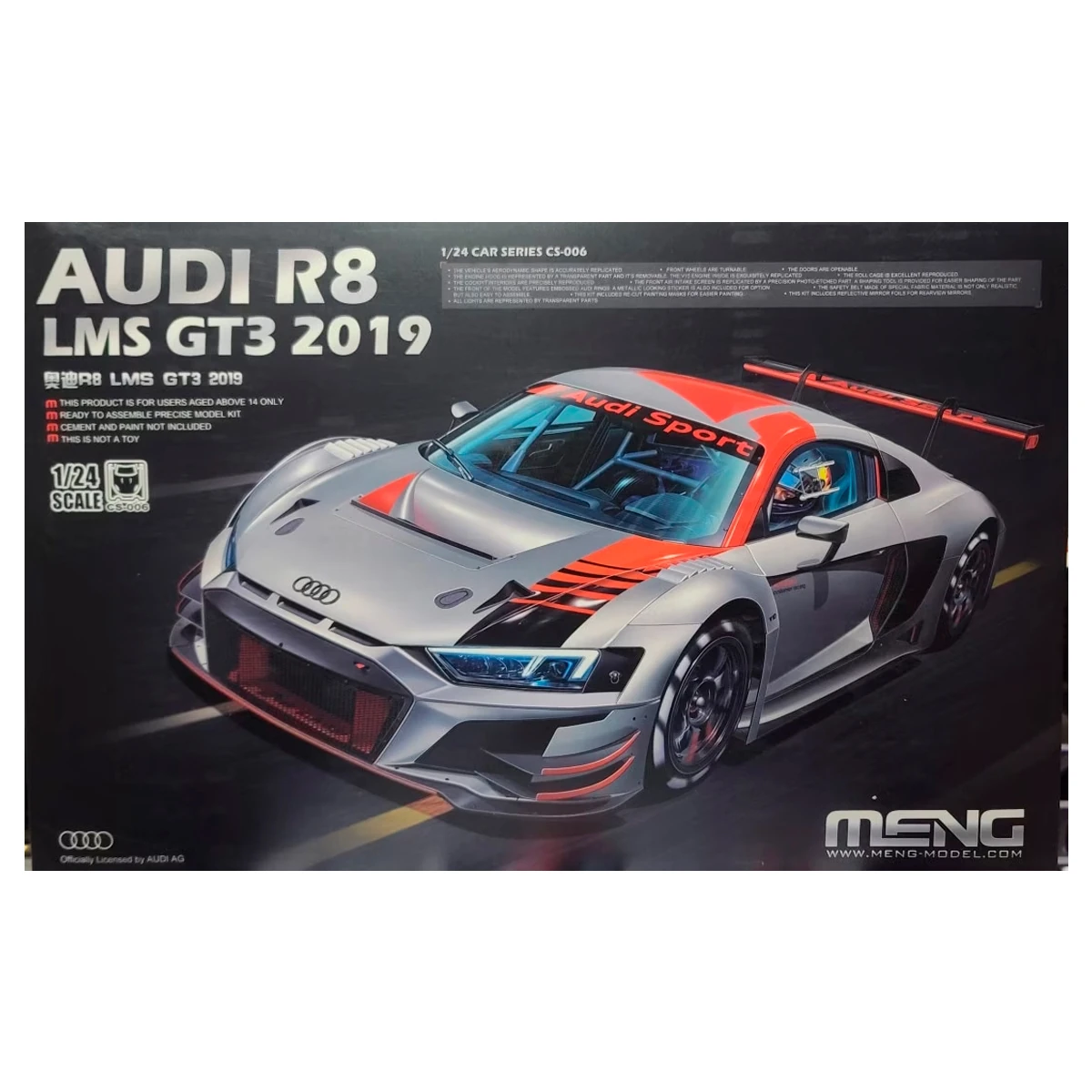 MENG CS-006 1/24 AUDI R8 LMS GT3 2019 ARABA MAKETİ
