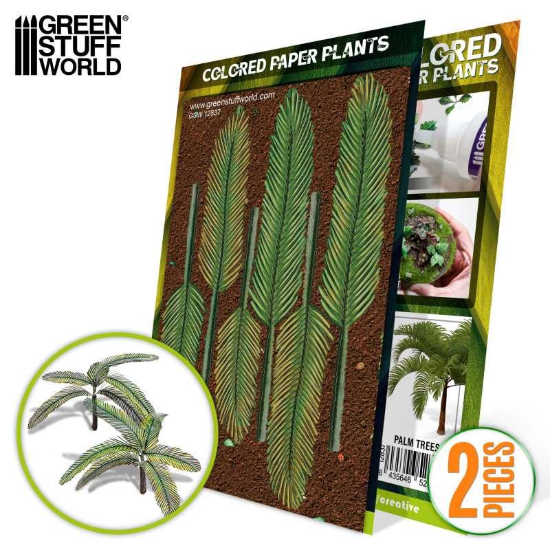 GREEN STUFF WORLD 12837 Colored Paper Plants Palm - RENKLENDİRİLMİŞ KAĞIT BİTKİLER PALMİYE