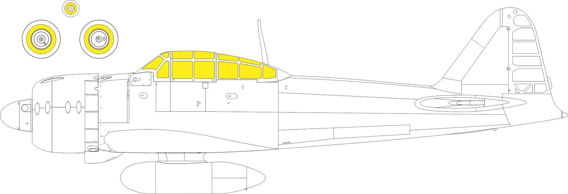 EDUARD EX970 1/48 A6M3 Zero Type 32 Weekend KOLAY MASKELEME SETİ