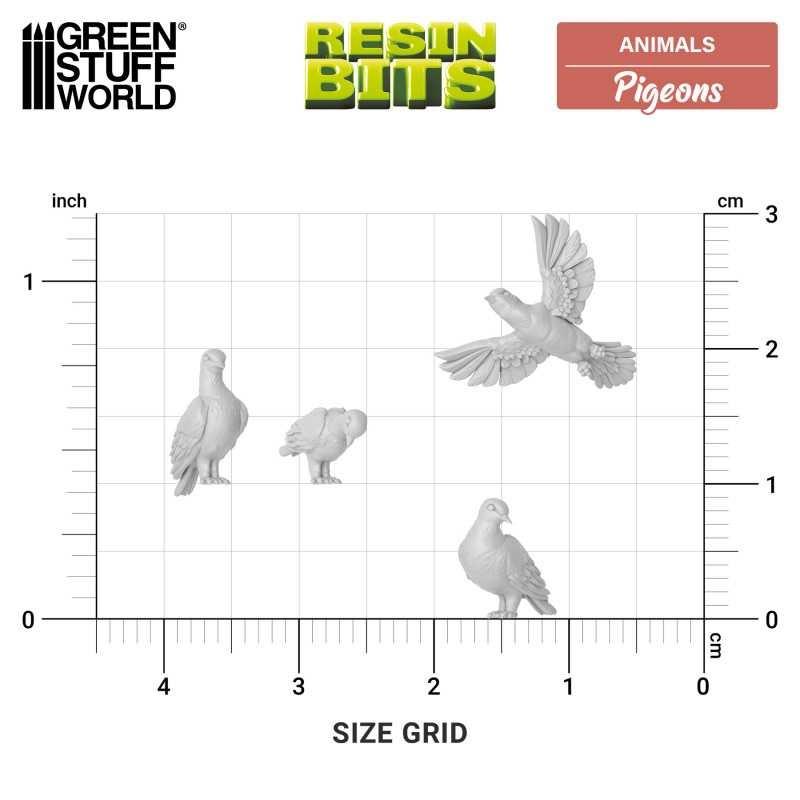 GREEN STUFF WORLD 13642 3D printed set - Pigeons GÜVERCİNLER