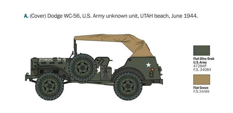 ITALERI 0228 1/35 Dodge WC-56/57 Command Car ASKERİ KARA ARACI MAKETİ