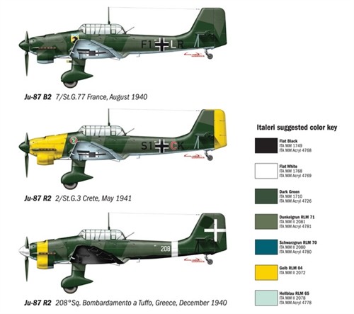 ITALERI 1292 1/72 JU - 87 B2 STUKA SAVAŞ UÇAĞI MAKETİ