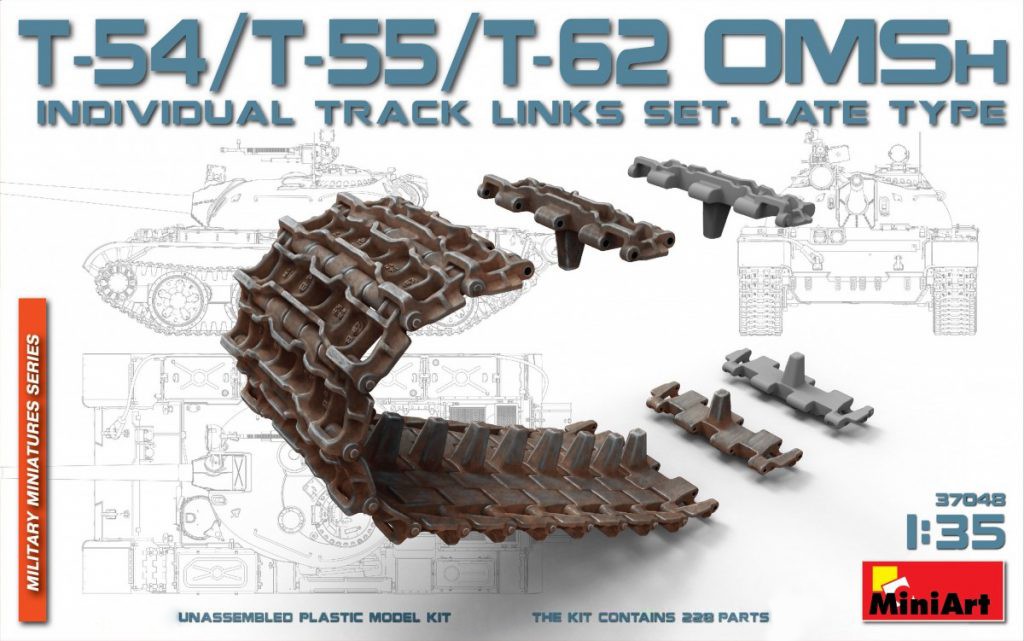 MINIART 37048 1/35 T-54 T-55 T-62 OMSH TRACK LINKS SET LATE TYPE TANK PALETİ MAKETİ