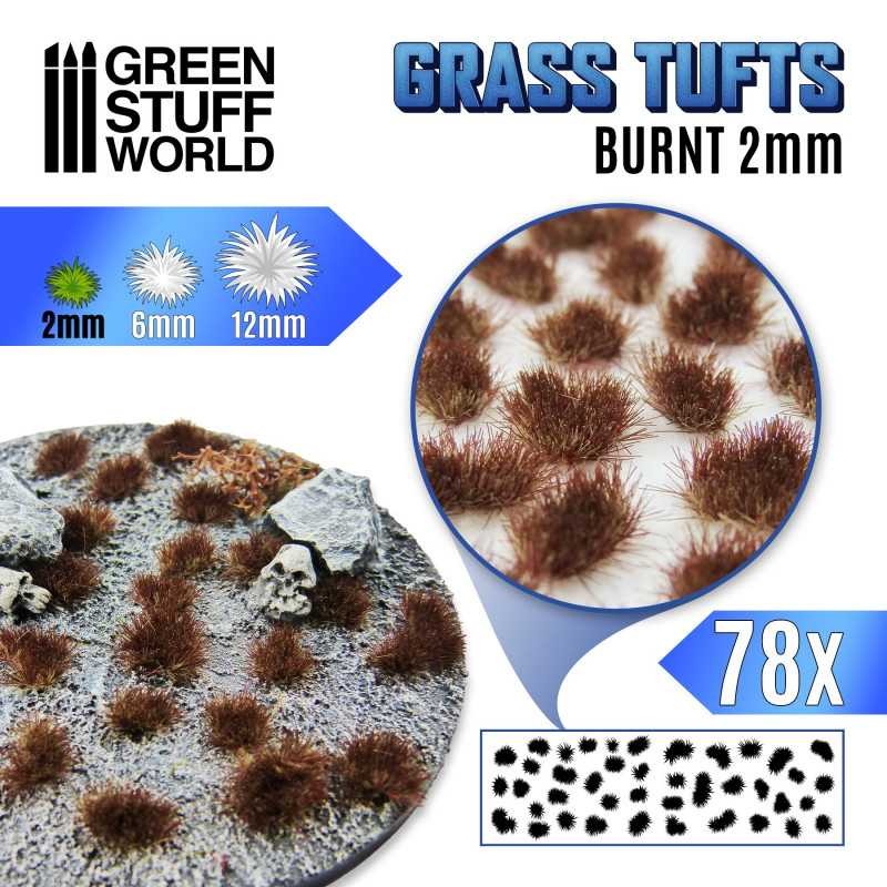GREEN STUFF WORLD 10981 Grass TUFTS 2mm self-adhesive BURNT - 2MM YANMIŞ ÇİM ÖBEĞİ
