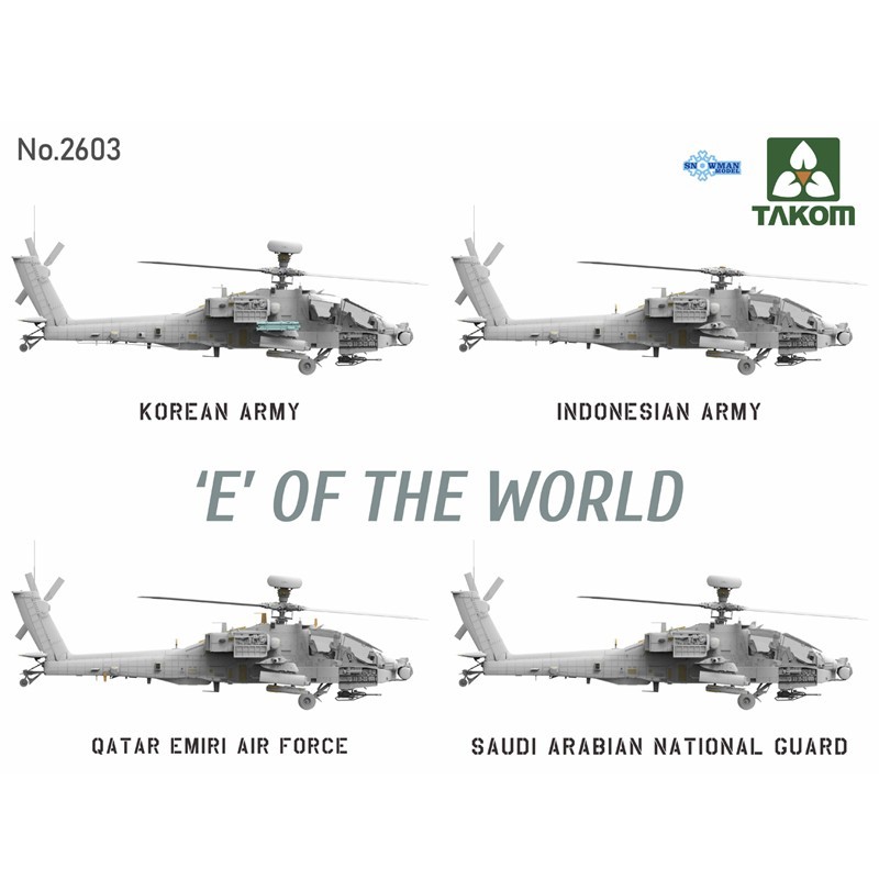 TAKOM 2603 1/35 'E' of the World AH-64E Attack Helicopter (Limited Edition) Saldırı Helikopteri Maketi