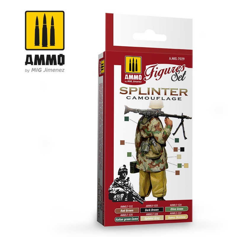 AMMO MIG 7029 Splinter Camouflage Figures Set Alman Splinter Kamuflajı Boyama Seti