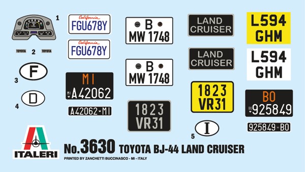 ITALERI 3630 1/24 Toyota BJ44 Land Cruiser SUV MAKETİ