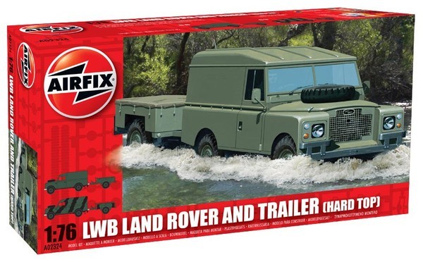 Airfix 02324 1/76 LWB Land Rover (Hard Top) & Trailer ASKERİ KARA ARACI MAKETİ