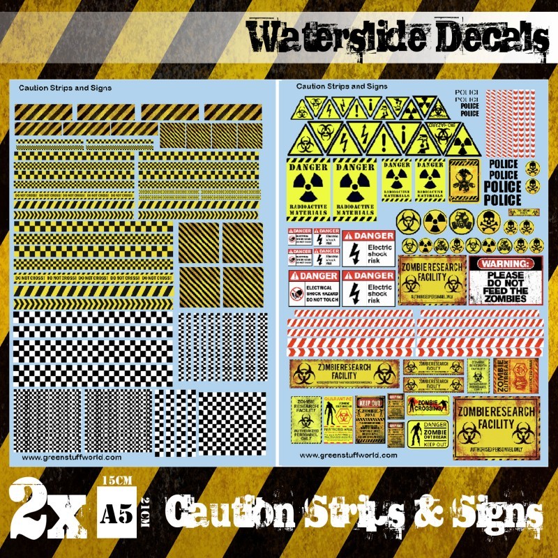 GREEN STUFF WORLD DECALS 2011 CAUTION STRIPS and SIGNS - İŞARETLEMELER ISLAK ÇIKARTMA SETİ