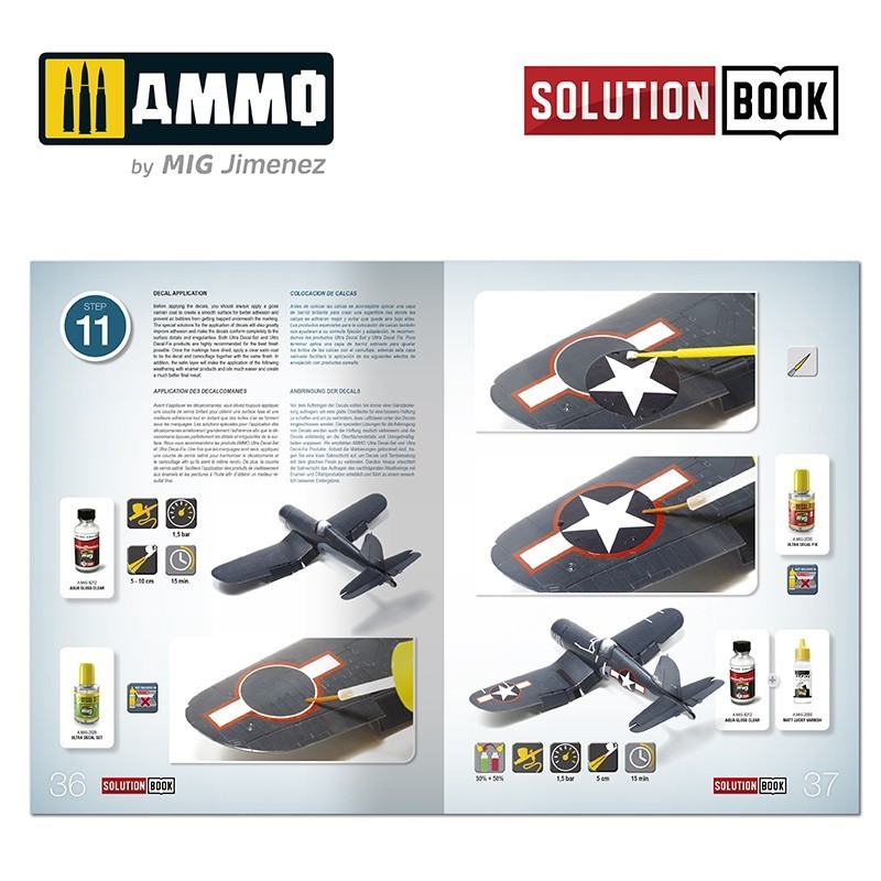 AMMO MIG 6523 How to Paint US Navy WWII Late SOLUTION BOOK - GEÇ DÖNEM AMERİKAN DONANMASI UÇAKLARI BOYAMA TEKNİKLERİ KİTABI