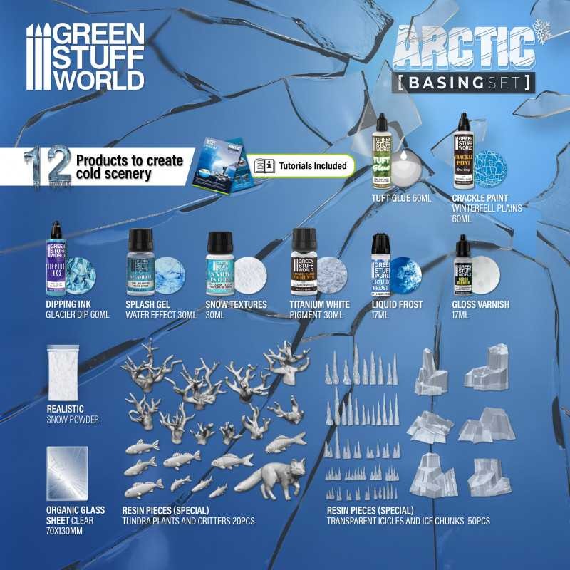 GREEN STUFF WORLD 11638 Basing Sets Arctic - KUTUP ZEMİN SETİ 